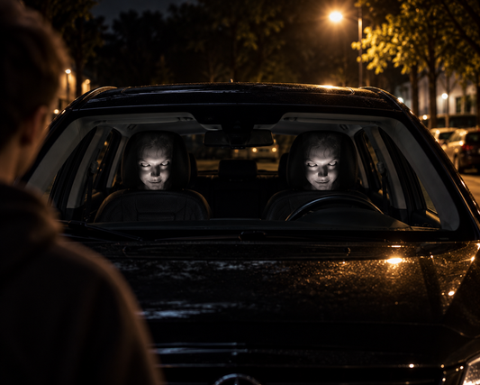 HorrorRide™ – Przerażające Maski na Zagłówki Samochodowe